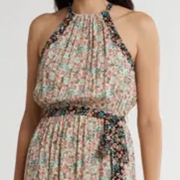 LOVESTITCH Women’s Floral Print Halter Maxi Dress in the Size Large - Picture 8 of 8